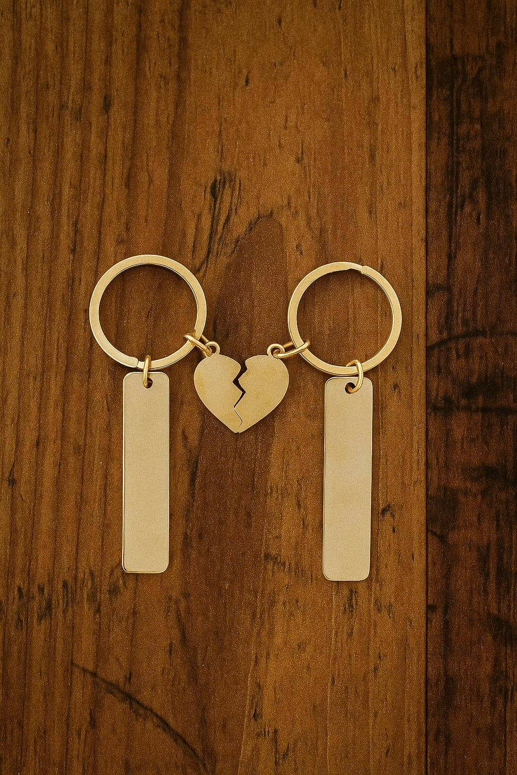 Paar-Schlusselanhanger mit geteiltem herz