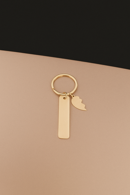 Paar-Schlusselanhanger mit geteiltem herz