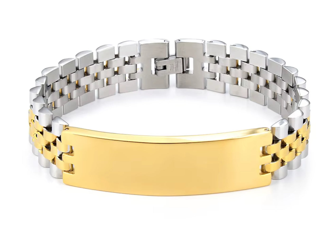 Armband mit Plättchen 21 cm mal 12 mm